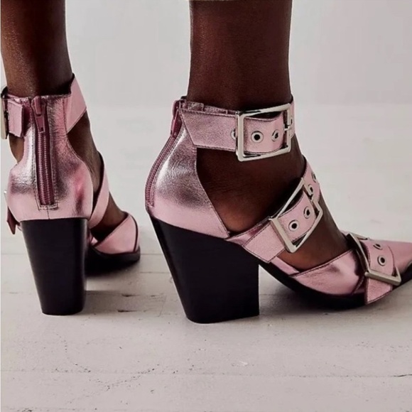 Free People Jeffrey Campbell Leather Hendrix Heels in Pink Size 6 NEW R… - Picture 2 of 16
